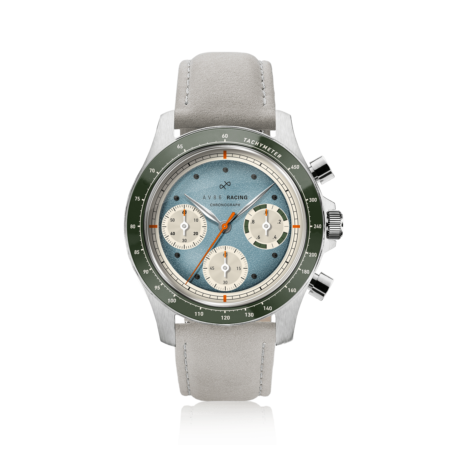 1960 Racing Chronograph, Steel / Sky Blue & Green
