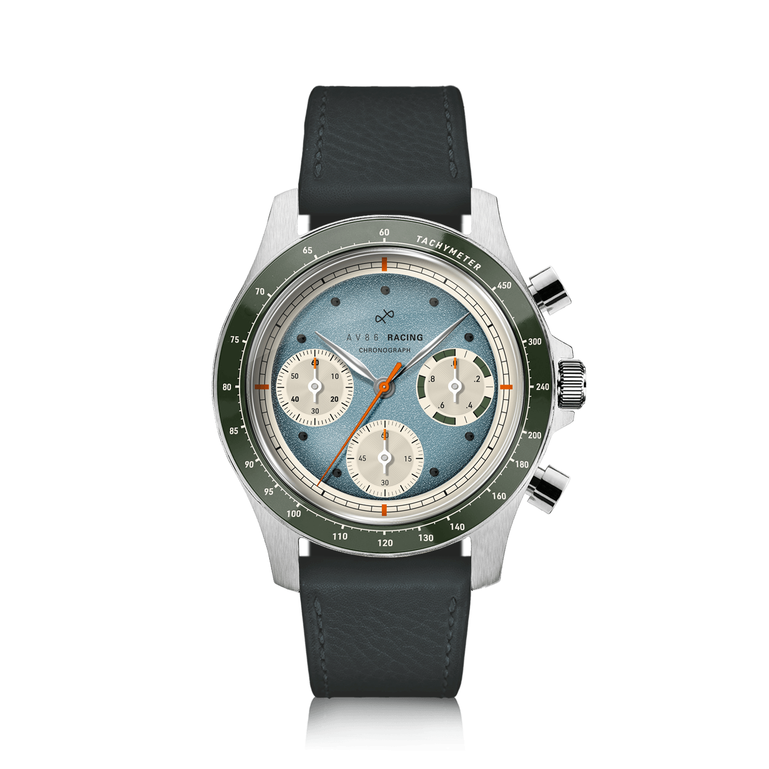 1960 Racing Chronograph, Steel / Sky Blue & Green