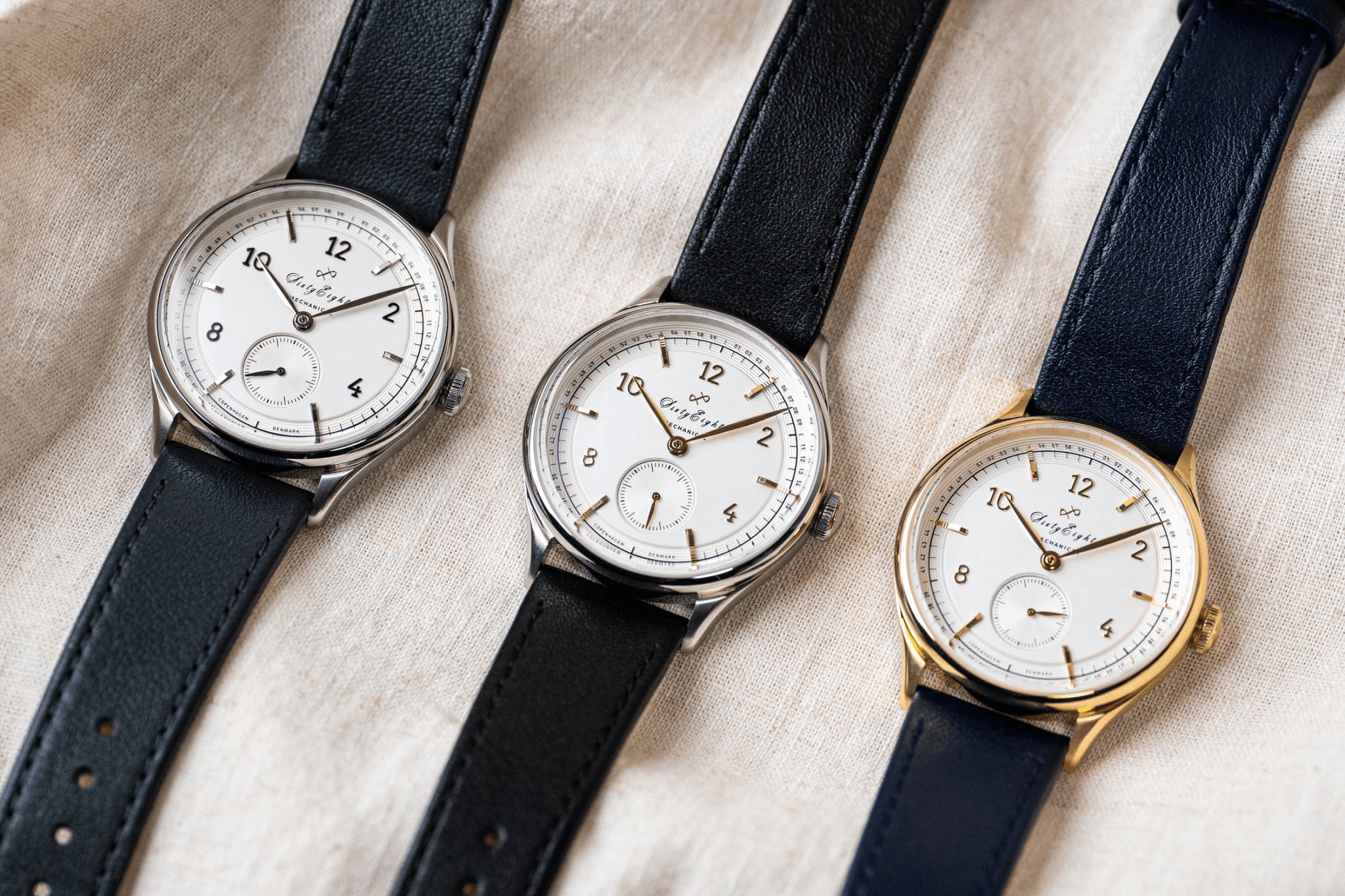 1968 Mechanical by AV86 luxury vintage-inspired automatic watch with sapphire crystal and leather strap in minimalist design