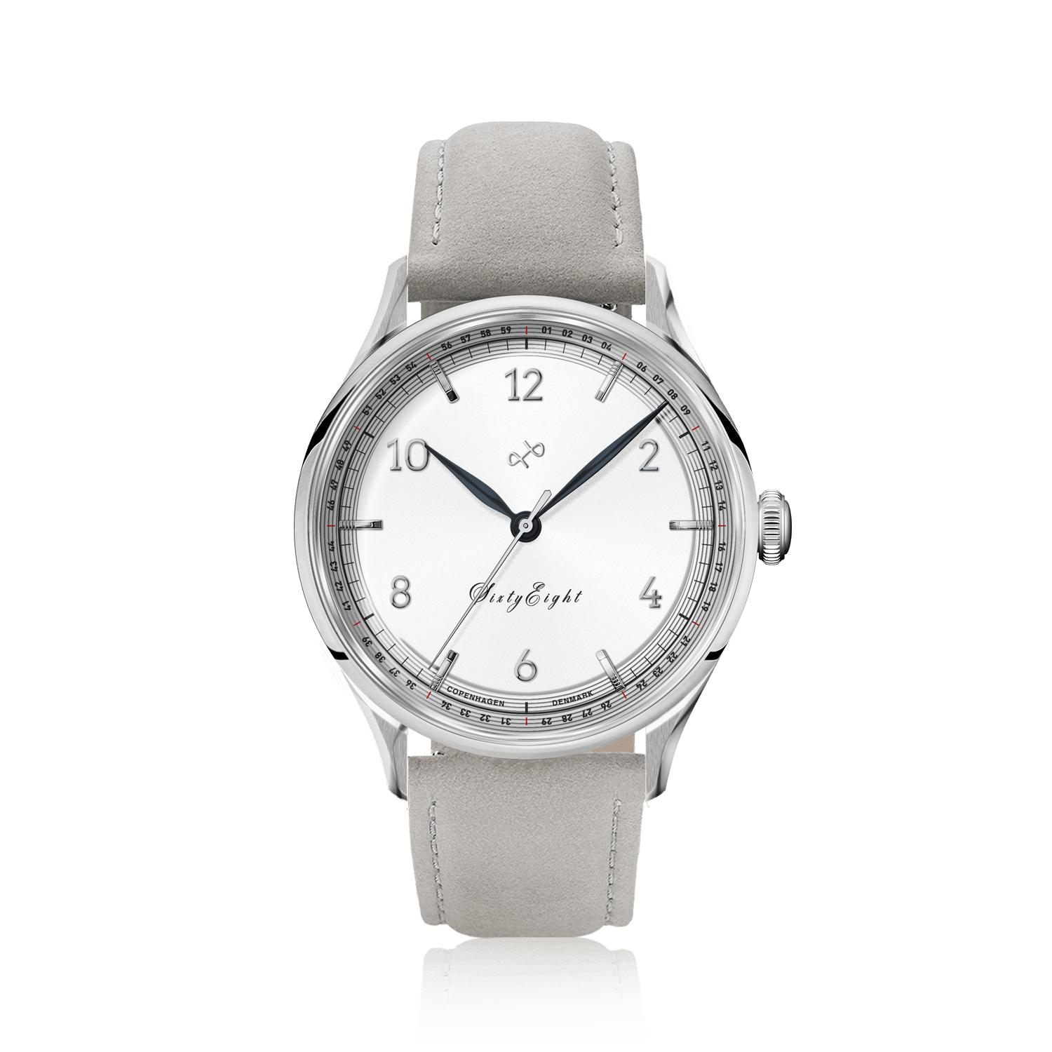 1968 Sixtyeight by AV86 vintage-inspired dress watch with sapphire crystal, delicate dial, and light leather strap
