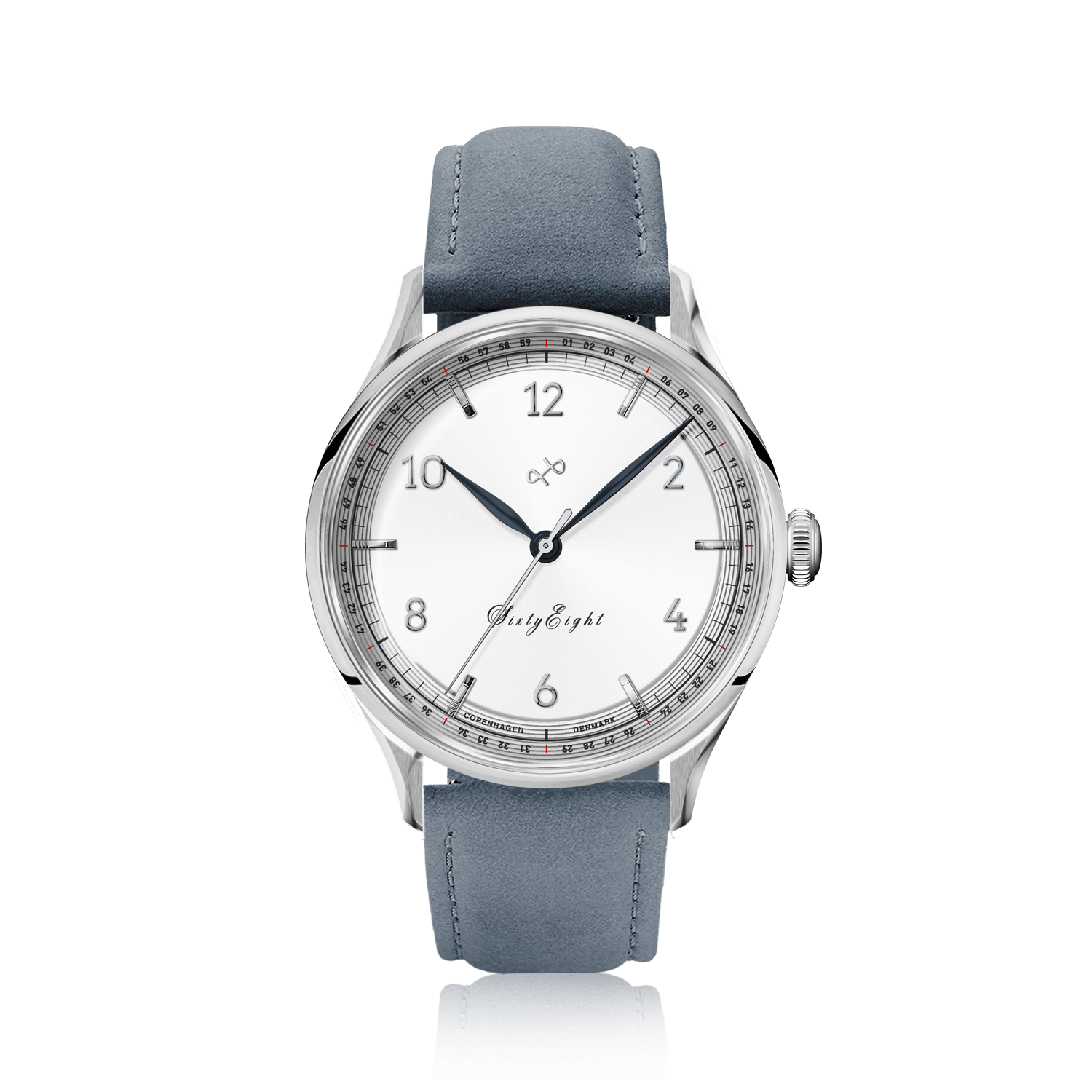 1968 Sixtyeight by AV86 vintage-inspired dress watch with sapphire crystal, minimalist dial, and soft leather strap