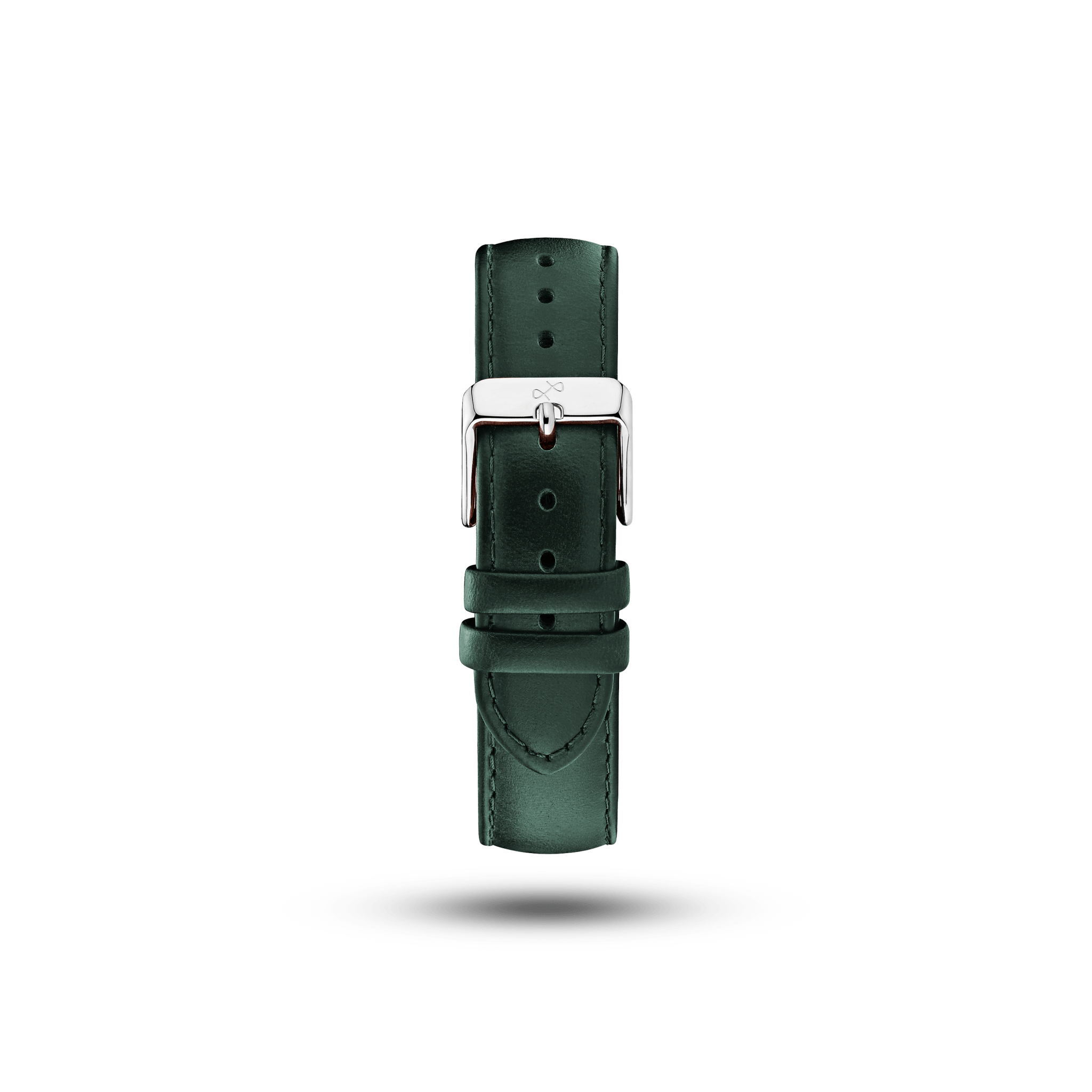 Leather - Dark Green two-piece high-quality leather strap with stainless steel pin buckle by AV86, Scandinavian craftsmanship