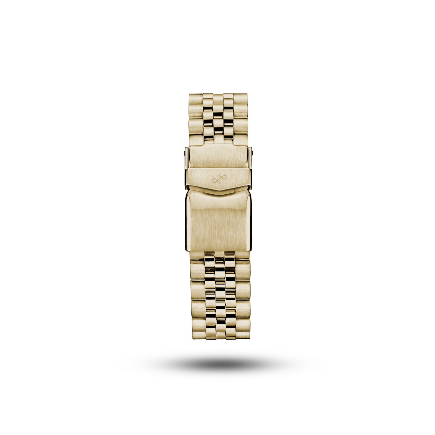 5-Link, Gold stainless steel bracelet by AV86 featuring a polished and brushed finish with a secure clasp and vintage-inspired design