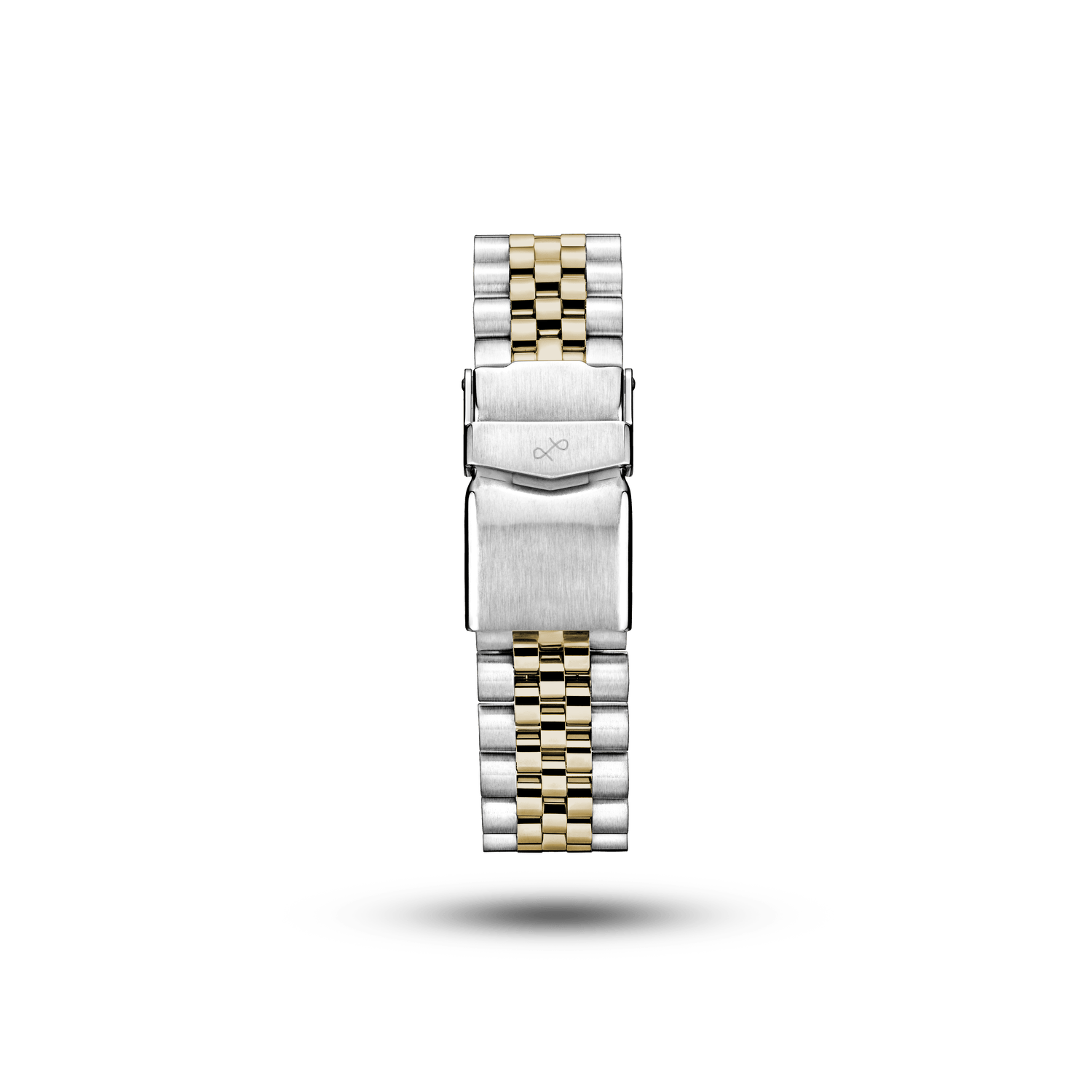 5-link, Two Toned bracelet by AV86 featuring stainless steel and gold-tone links with polished and brushed finish