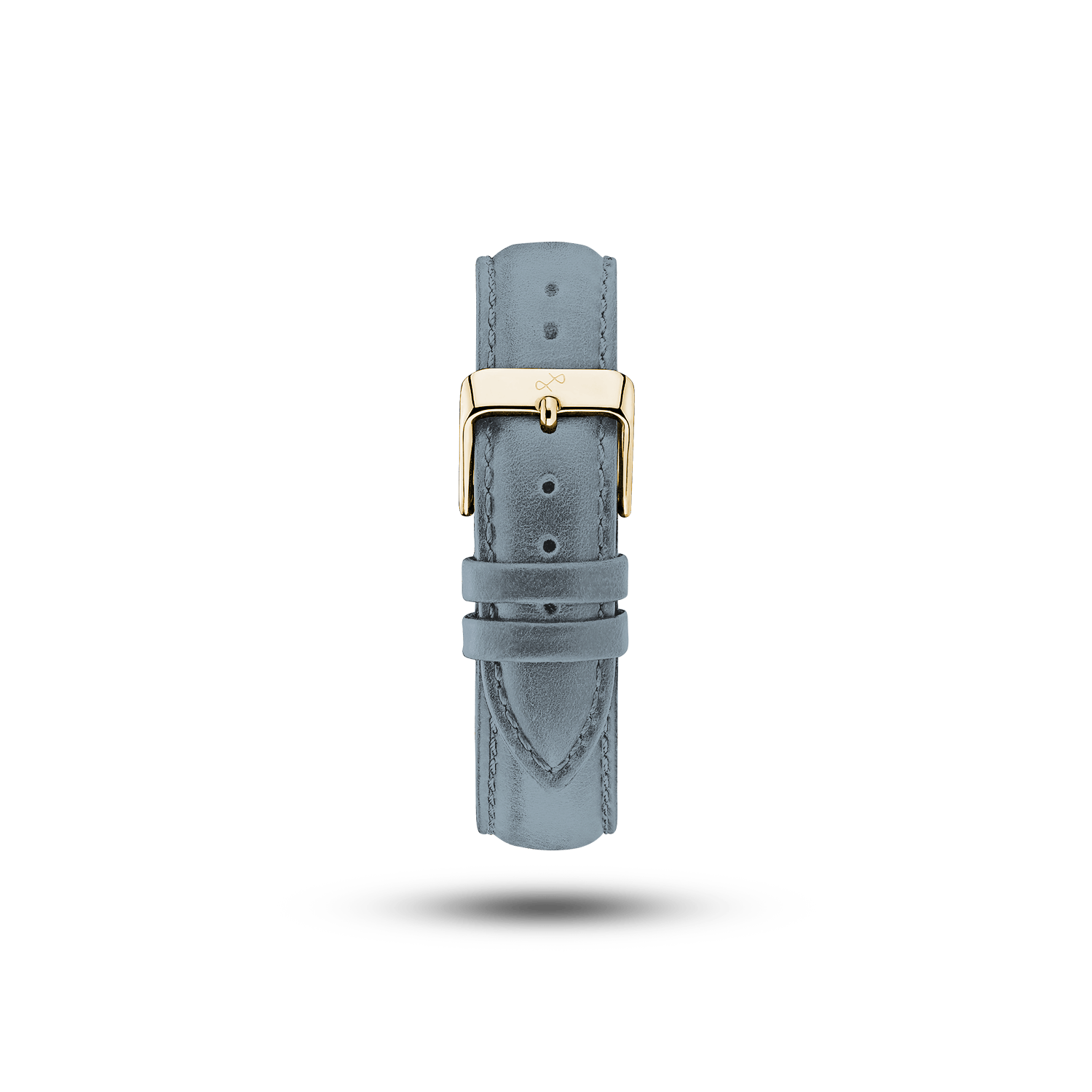Suede - Blue leather watch strap with gold buckle by AV86, featuring a smooth suede texture and elegant craftsmanship.