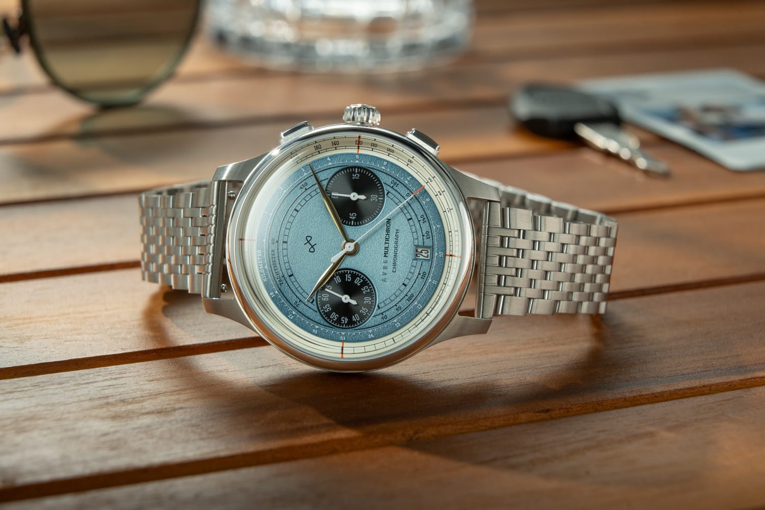 1934 Multichron, Steel / Sky Blue