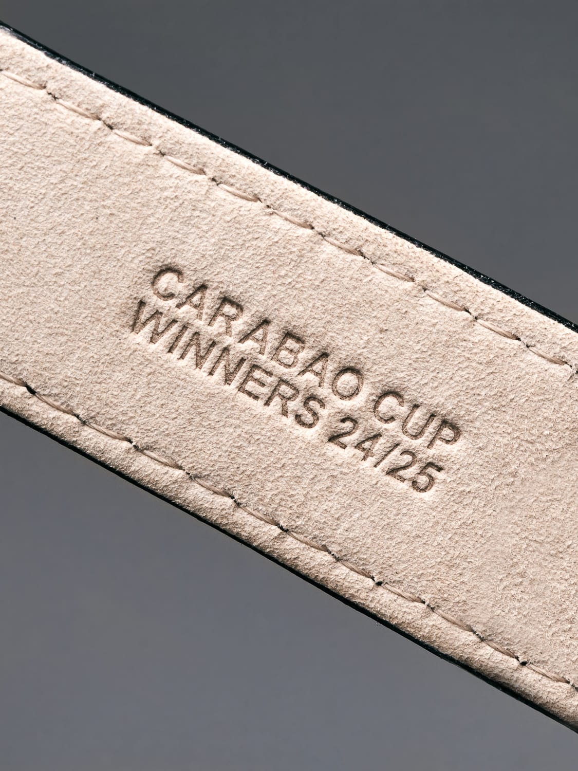 Official Carabao Cup Winners 24/25 Edition, Newcastle United / Memorabilia Watch by AV86, quartz watch with embossed leather strap lining and stitched edges
