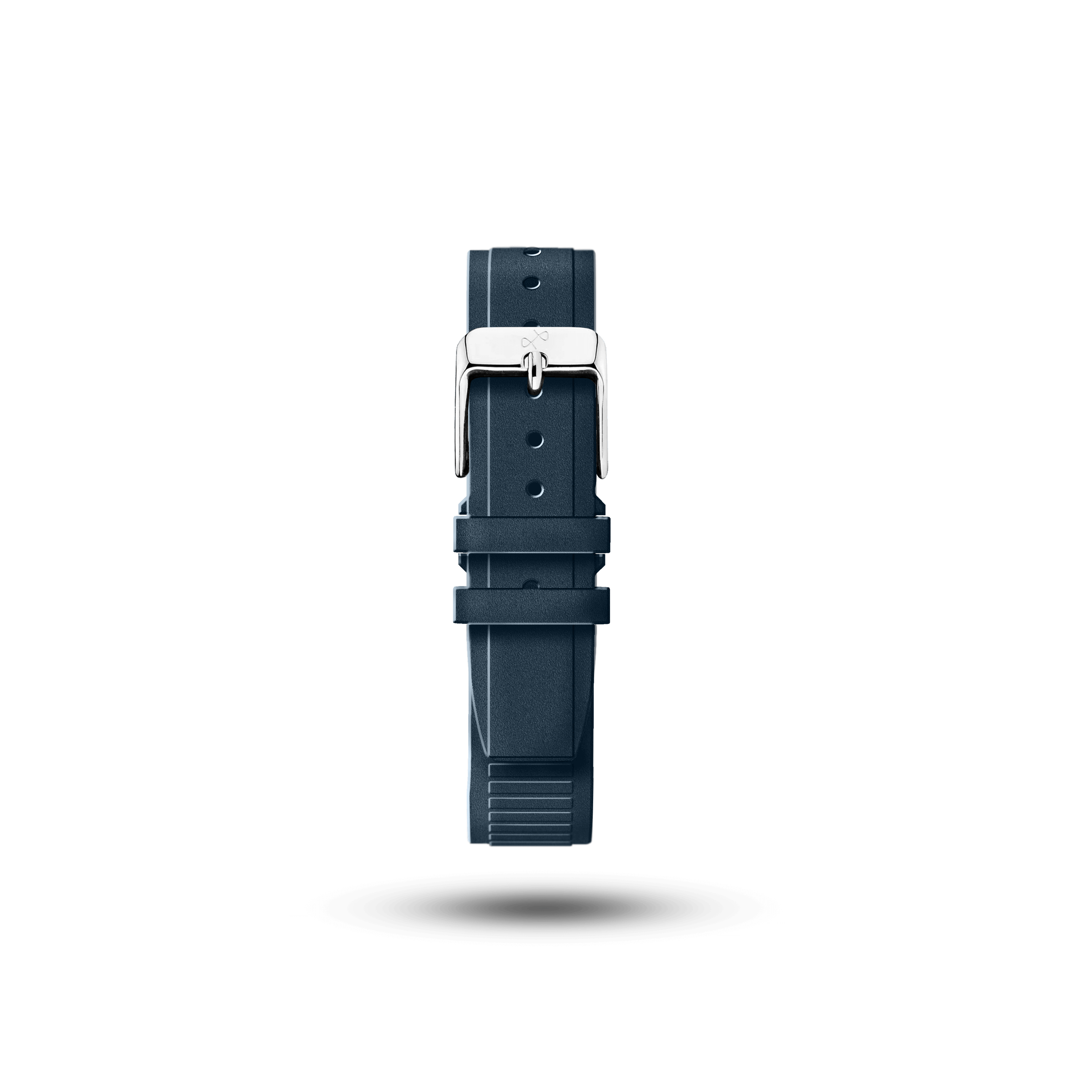 Rubber (integrated) - Blue strap by AV86 featuring durable 20mm design with polished stainless steel buckle, Nordic minimalist style
