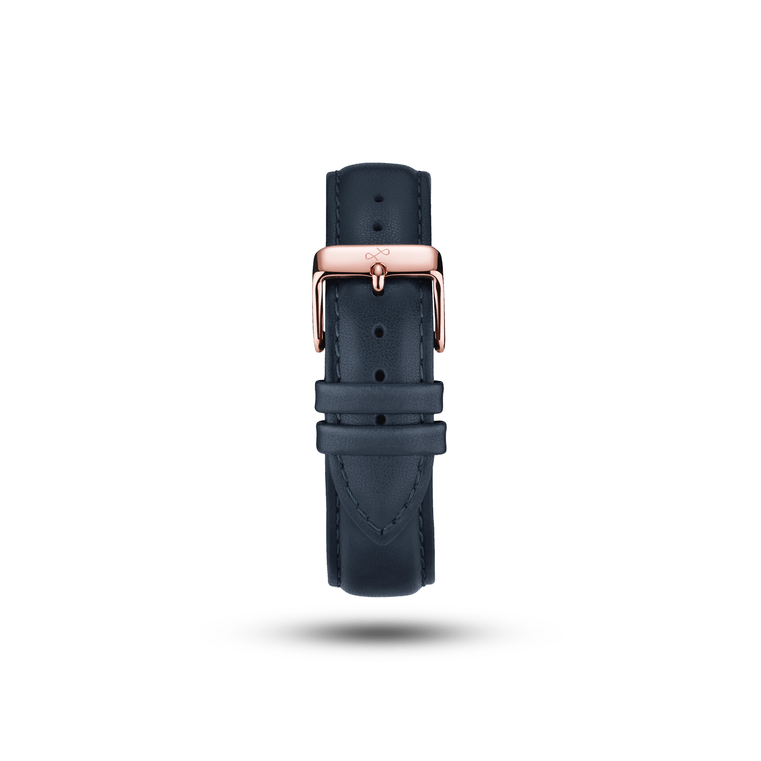 Leather - Dark Blue two-piece high-quality leather strap with rose gold-plated pin buckle by AV86 Scandinavian design