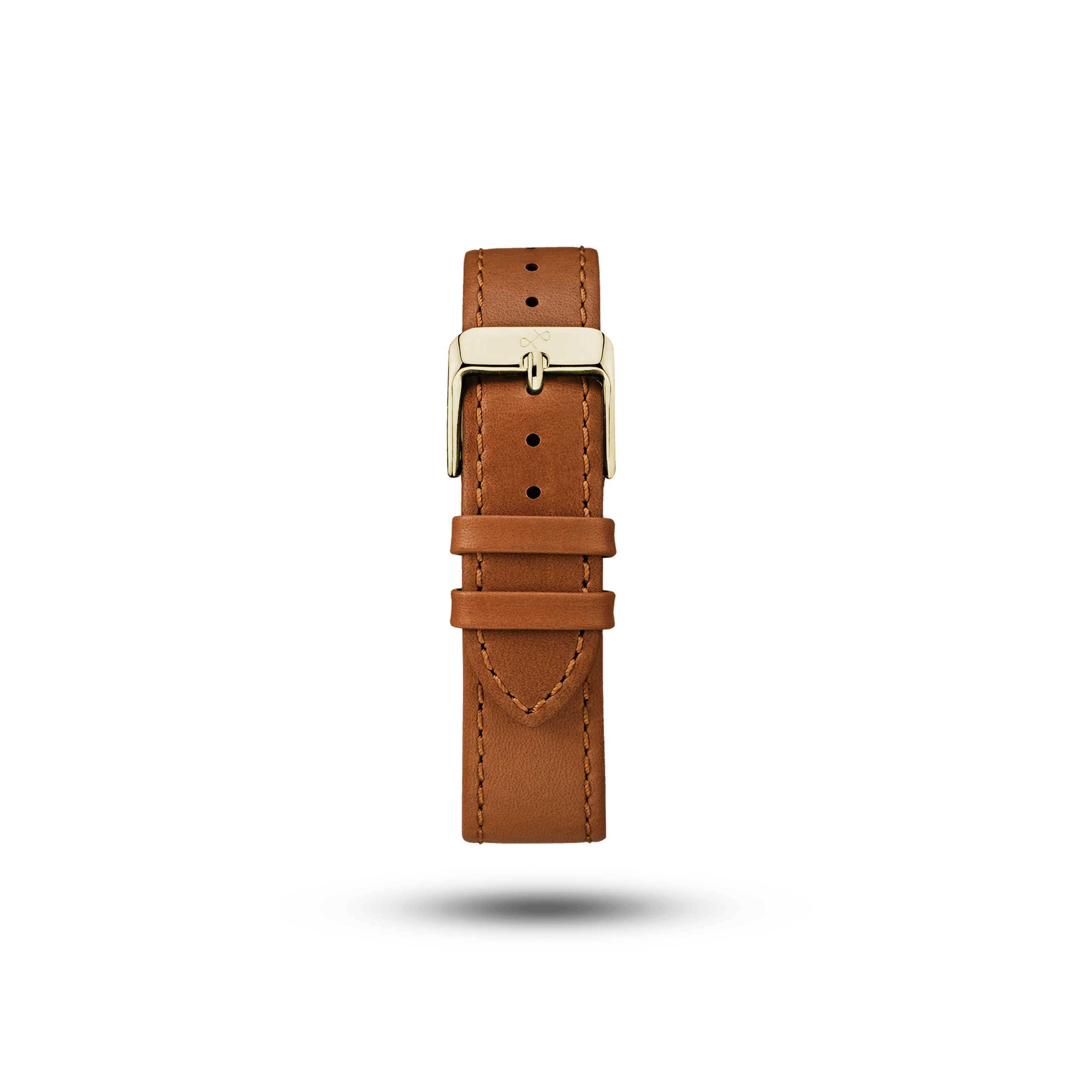 Leather (Classic) - Brown vintage-inspired two-piece leather strap with fine stitching and engraved AV86 branding on back