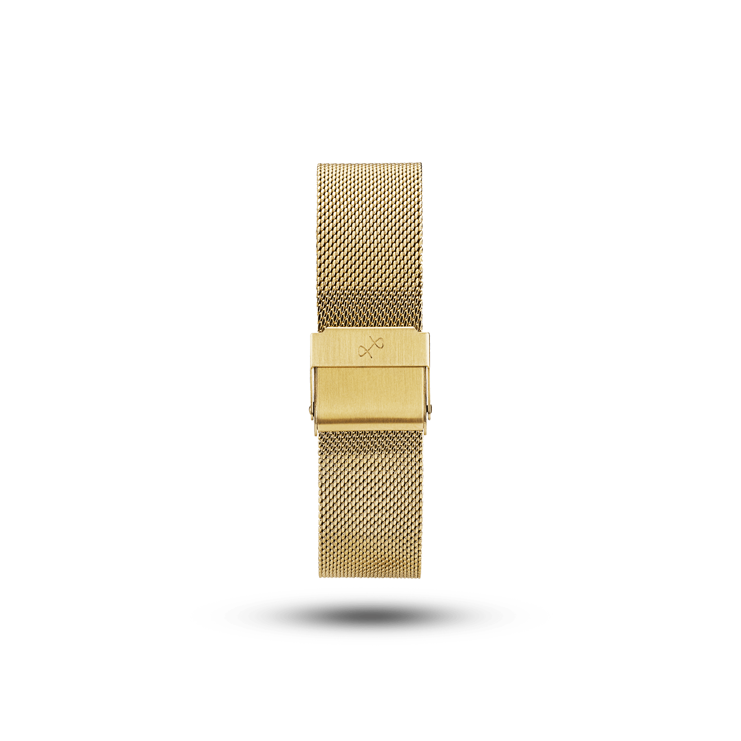 Mesh Band - Gold by AV86 two-piece gold plated strap with signature bow logo detail on buckle, interchangeable design
