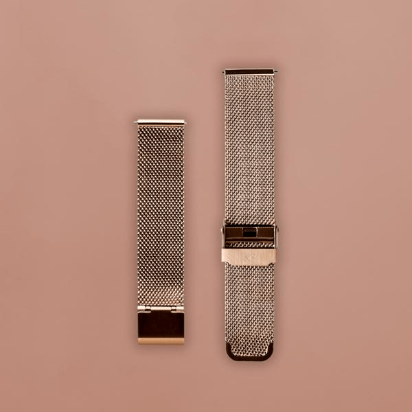 Mesh Band by AV86 two-piece stainless steel strap with fine mesh design and signature bow logo clasp detail