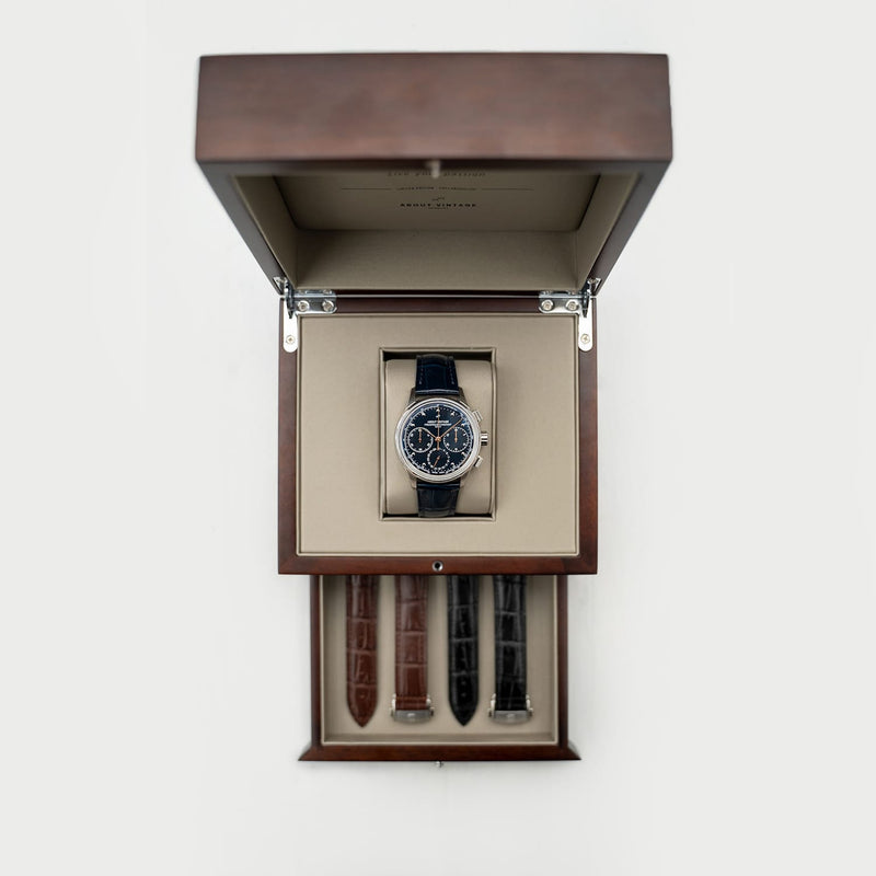 1988 Flyback, Chronograph / Limited Edition by AV86 luxury automatic chronograph with sapphire crystal and interchangeable leather straps in wooden box