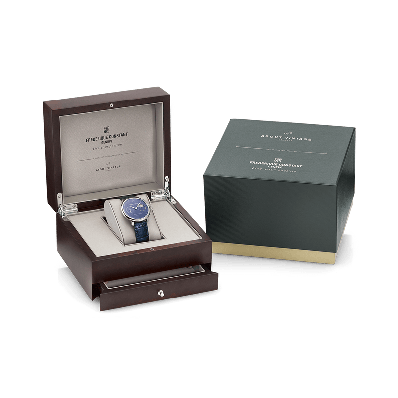 1988 Moonphase, Limited Edition by AV86 automatic moonphase watch with sapphire crystal and leather strap in luxury wooden box