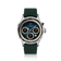 1564 Chronodate Automatic by AV86 presents a vintage-inspired automatic chronograph with a deep blue dial accented by cream subdials for day, month, and 24-hour time, framed by a polished steel case and paired with a green leather strap, reflecting Nordic minimalism and Danish horological excellence.