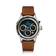 1564 Chronodate Automatic by AV86 features a vintage-inspired automatic chronograph with a deep blue sunray dial, cream subdials for day, month, and 24-hour functions, polished stainless steel case, sapphire crystal, and a rich brown vintage leather strap, embodying Nordic minimalism and Danish horological craftsmanship.