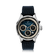 1564 Chronodate Automatic by AV86 showcases a vintage-inspired automatic chronograph with a deep blue sunray dial, cream subdials displaying day, month, and 24-hour time, housed in a polished stainless steel case with sapphire crystal, paired with a textured navy lizard leather strap, embodying refined Danish design and Nordic minimalism.