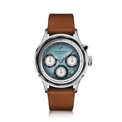 1564 Chronodate Automatic, Steel / Ice Blue & White