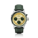 1564 Chronodate Automatic by AV86 vintage-inspired automatic watch with sapphire crystal, chronograph dial, and green leather strap
