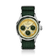 1564 Chronodate Automatic by AV86 vintage-inspired automatic chronograph with sapphire crystal, multi-function dial, and green fabric strap