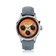 1564 Chronodate Automatic by AV86 vintage-inspired automatic chronograph with sapphire crystal, orange dial, and blue leather strap
