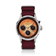1564 Chronodate Automatic by AV86 vintage-inspired chronograph with sapphire crystal and textured burgundy fabric strap