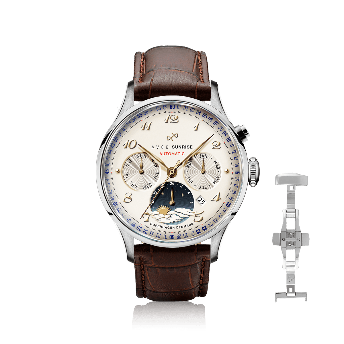 1564 Sunrise Automatic, Steel / Off White