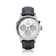 1564 Chronodate Automatic by AV86 presents a sophisticated automatic chronograph with a textured dial, triple subdials displaying day, date, and month, sapphire crystal, polished stainless steel case, and a dark blue leather strap, embodying refined Danish craftsmanship and Nordic minimalism.