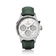 1564 Chronodate Automatic by AV86 showcases a vintage-inspired automatic chronograph with a textured dial, triple subdials, sapphire crystal, polished steel case, and a dark green leather strap, embodying Danish design and Nordic minimalism.