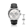 1564 Chronodate Automatic by AV86 features a vintage-inspired automatic chronograph with a textured dial, triple subdials for day, month, and 24-hour time, sapphire crystal, polished steel case, and a smooth black leather strap, exemplifying Danish horological excellence and Nordic minimalism.