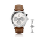 1564 Chronodate Automatic by AV86 features a vintage-inspired automatic chronograph with a textured dial, sapphire crystal, polished steel case, triple subdials for day, month, and 24-hour time, and a refined brown leather strap, exemplifying Danish design and Nordic minimalism with horological precision.