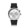 1564 Chronodate Automatic by AV86 features a sophisticated automatic chronograph with a textured dial, sapphire crystal, polished steel case, triple subdials for day, 24-hour time, and month, paired with a black silicone strap, reflecting refined Danish design and Nordic minimalism.