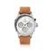 1564 Chronodate Automatic by AV86 features a refined automatic chronograph with a textured dial, sapphire crystal, polished case, triple subdials for day, date, and month, paired with a supple brown suede leather strap, exemplifying Danish horological excellence and Nordic minimalism.