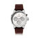 1564 Chronodate Automatic by AV86 features a vintage-inspired automatic chronograph with a textured dial, sapphire crystal, polished case, and three subdials displaying day, month, and 24-hour time, paired with a brown lizard leather strap, exemplifying refined Danish horological craftsmanship and minimalist Nordic design.