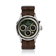1564 Chronodate Automatic by AV86 vintage-inspired automatic watch with sapphire crystal, chronograph dial, and brown fabric strap