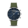 1815 Chronograph by AV86 vintage-inspired chronograph with sapphire crystal, blue dial, subdials, and green textured rubber strap