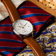 1834 Chronograph by AV86 vintage-inspired luxury chronograph with sapphire crystal, white dial, and brown leather strap