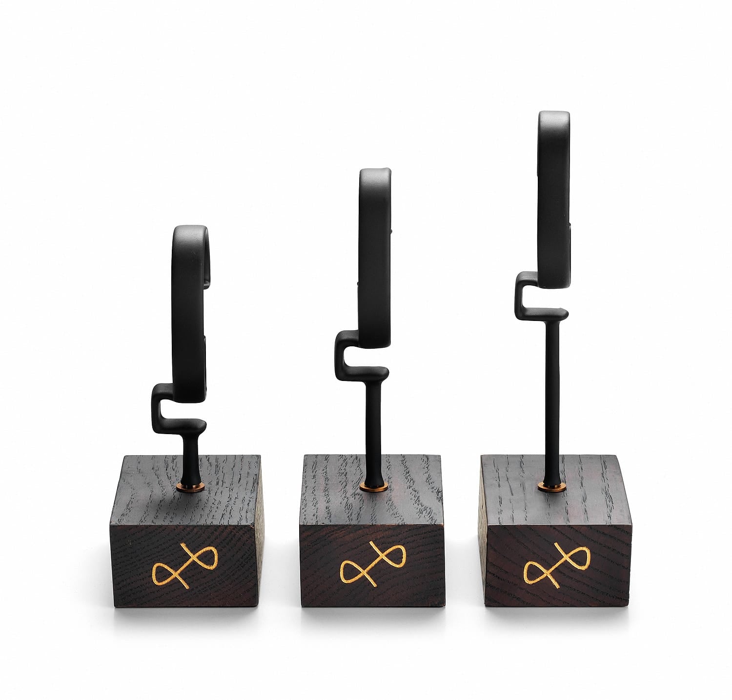 C-clip set (3 pcs.) by AV86 with minimalist wooden bases featuring Nordic minimalist design and precision craftsmanship