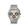 1904 Chrono luxury chronograph by AV86 featuring a brushed metal bracelet, sapphire crystal, vintage-inspired off white dial with black subdials, and elegant numeral markers.