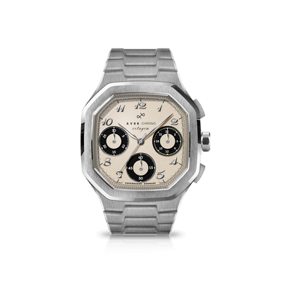 1904 Chrono, Steel / Off White & Black