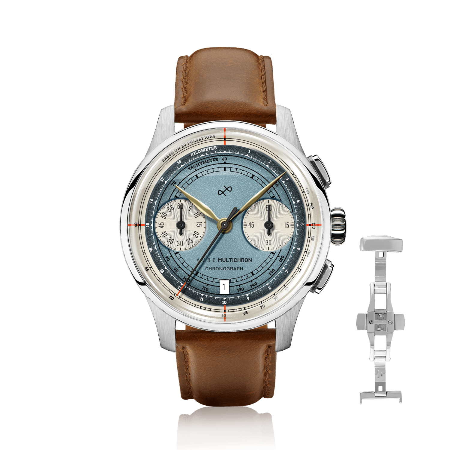 1934 Multichron, Steel / Sky Blue