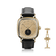 1954 Amalfi Mechanical by AV86, vintage-inspired dress watch with square gold case, textured dial, and black leather strap