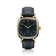 1954 Amalfi Mechanical by AV86 with vintage-inspired square gold case, black dial, Arabic numerals, and black leather strap luxury timepiece