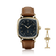 1954 Amalfi Mechanical by AV86 vintage-inspired dress watch with sapphire crystal, mechanical small seconds, gold case, and brown leather strap