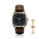 1954 Amalfi Mechanical by AV86, vintage-inspired mechanical watch with sapphire crystal, gold case, and brown leather strap, Danish design.