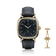 1954 Amalfi Mechanical, Gold / Midnight Blue by AV86 luxury dress watch with sapphire crystal, mechanical small seconds, and black leather strap