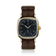 1954 Amalfi Mechanical, Gold / Midnight Blue by AV86 luxury dress watch with gold case, mechanical seconds, sapphire crystal, and brown textile strap