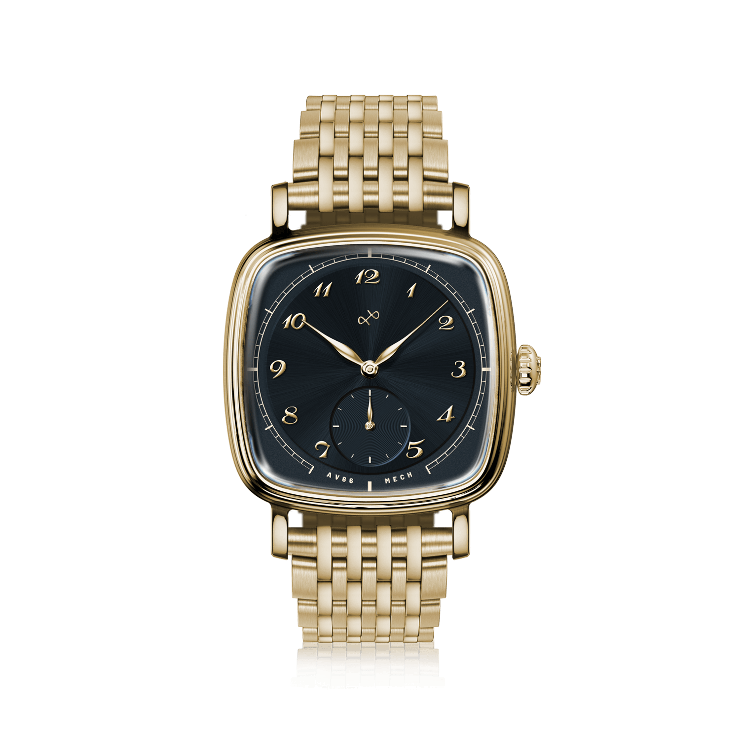 1954 Amalfi Mechanical by AV86 vintage-inspired mechanical watch with sapphire crystal and metal bracelet, minimalist Danish design