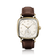 1954 Amalfi Mechanical by AV86 with polished cushion case, vintage off-white dial, small seconds, sapphire crystal, and brown leather strap
