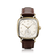 1954 Amalfi Mechanical by AV86 with polished gold cushion case, off-white dial, small seconds, sapphire crystal, brown leather strap